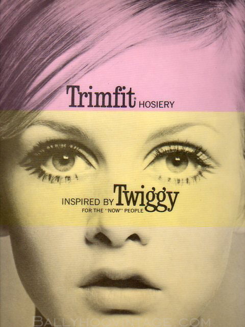 Twiggy TrimFit Stockings sign 1960s