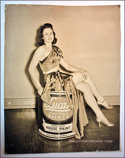 Pin Up with Giant Paint Can