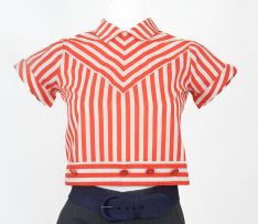 1950s Candy Stripe Petite Blouse