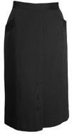 1940s Black Gabardine Pencil Skirt