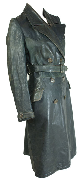 1940s Leather Trench Coat: Ballyhoovintage.com