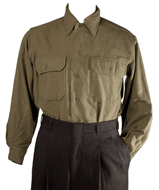 1930s Wool Flannel Military Shirt