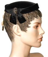 1950s Black Satin Cloche