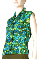 Vintage Tropical Print Blouse