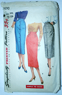 1950s High-waisted Pencil Skirt Pattern