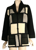 70s Suede Patchwork Cardigan