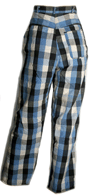 40s Plaid Denim Ranch Jeans