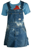 1960s Overalls Jean Skirt