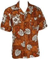 1970s Hawaiian Bark Cloth Sport Shirt