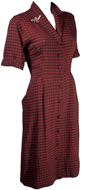 Vintage 40s Plaid Dress