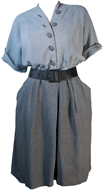 1940s Two Tone Gab Dress