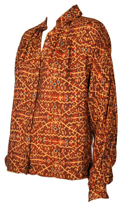 1980s Silk Print Blouse