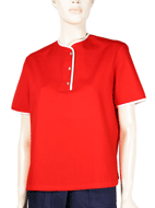 Bright Red 1960s Henley