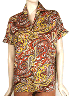 Sixties Paisley Print Blouse