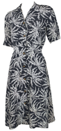 1940s Tropical Print Dress