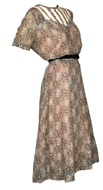 Sheer 1930s B & W Silk Dress