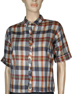 1950s Madras Plaid Blouse