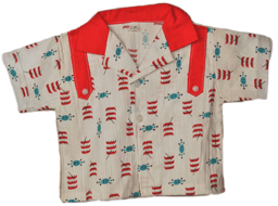 1950s Tribal Print Sport Shirt