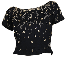 1950s Beaded Wool Top