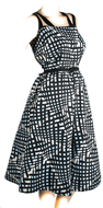 Artsy Print Vintage 1950s Dress