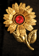 Vintage Stamped Brass Brooch
