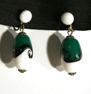 Vintage Swirl Glass Earrings