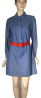 1960s Chambray Shirtwaist Dress