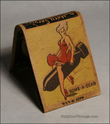 Bomb-a-Dear Matchbook 1940s