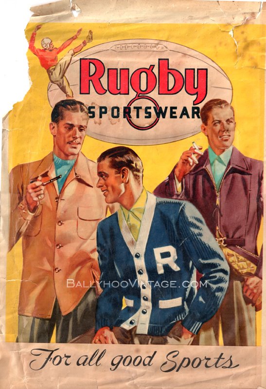 1950s Rugby Sportswear Sign