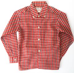 1960s Kids Madras Check Button-down Shirt