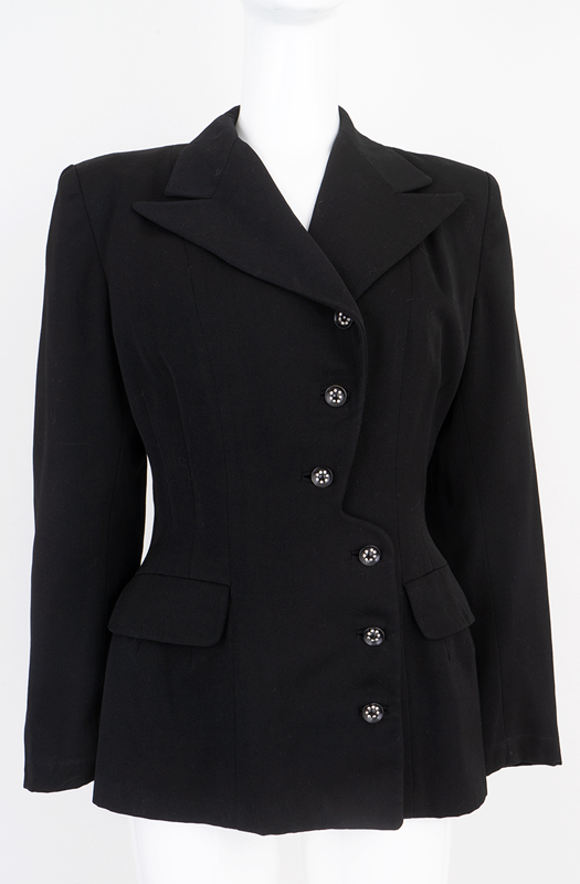 1940s Black Gabardine Fitted Jacket: Ballyhoovintage.com