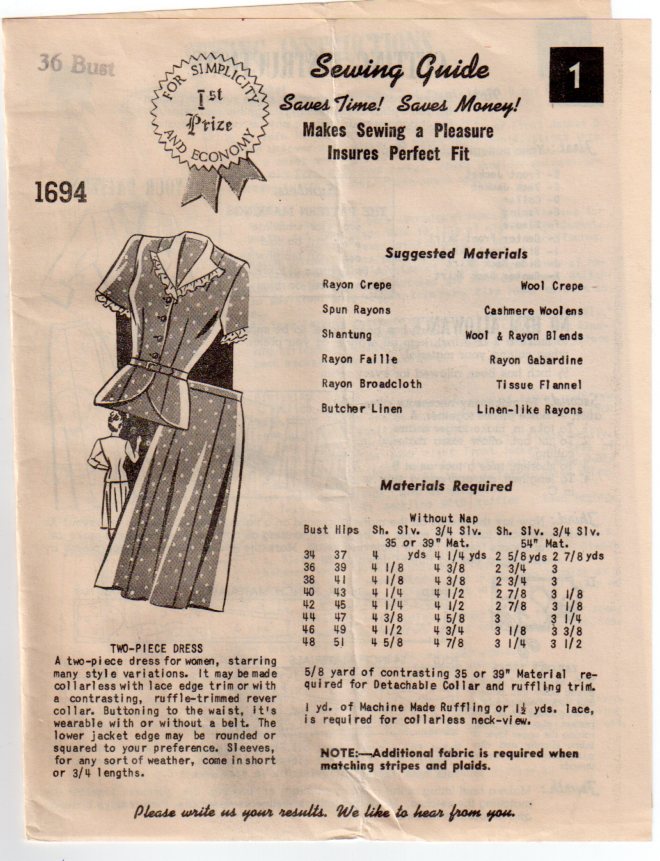 1940s Suit Pattern Ballyhoovintage