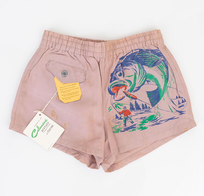 1940s Print Swim Trunks - NWT!