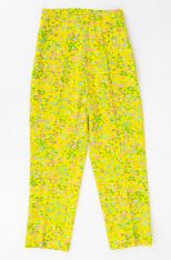 1960s Calico Yellow Capri Pants