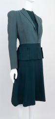 1930s Two Tone Knit Dress & Jacket