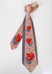 Deco Leaf Design 1940s Tie