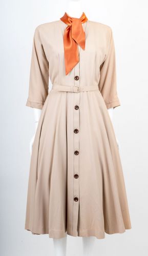 1940s Gabardine Shirtmaker Dress
