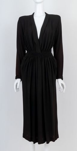black 1930s dress Madame X Elegant 1930's Silk Velvet Jet Black Evening Gown / Small – Xtabay  Vintage main image 0