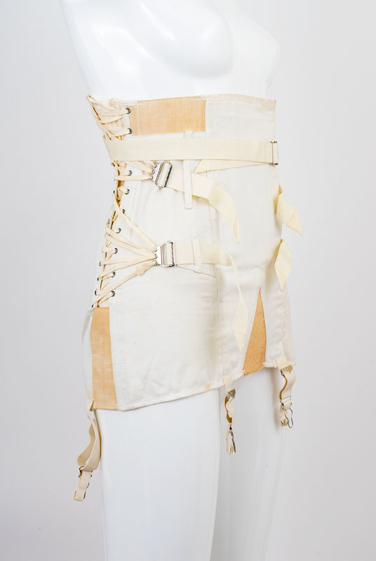 Vintage Fan Laced Girdle Corset By Camp: Ballyhoovintage.com