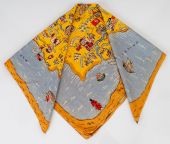 Vintage Souvenir Map Scarf of Spain