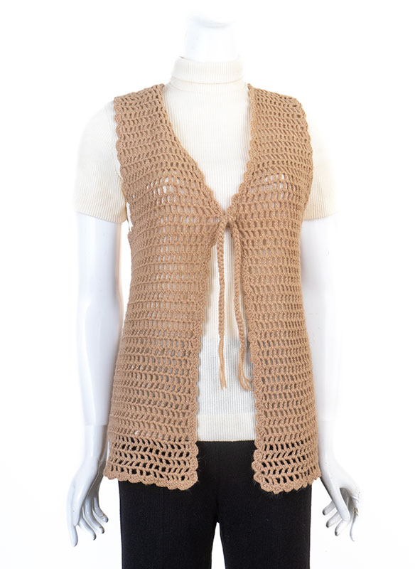 Vest Outfit Ideas 70's Crochet Vest HITCH A RIDE Vintage 60s