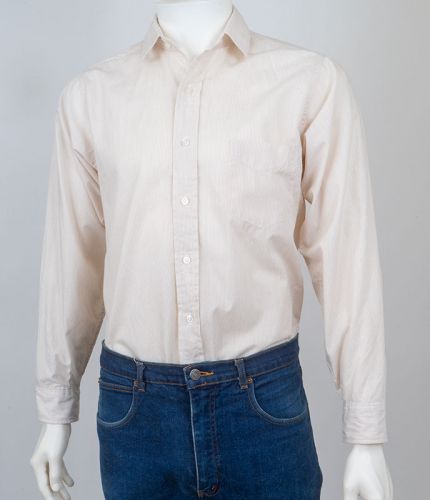 1960s Vintage Dress Shirt in a Narrow Stripe: Ballyhoovintage.com