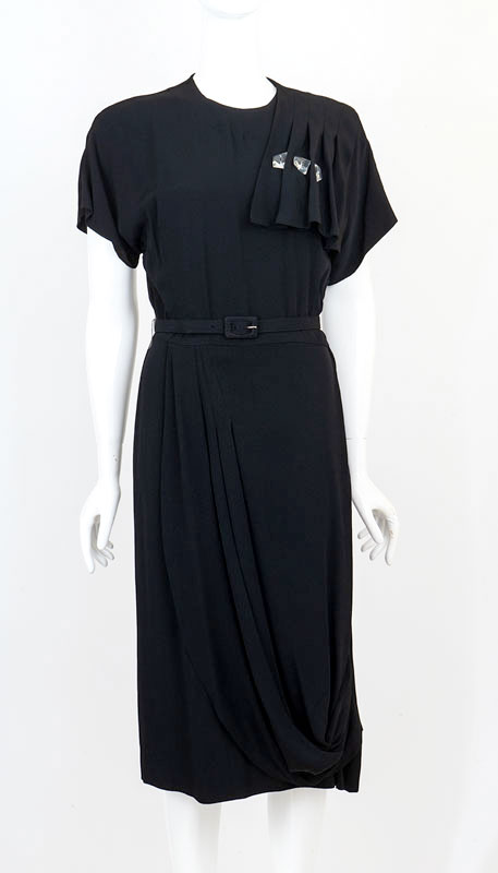 a sexy black dress Black Satin Lace Strapless Sexy High Slit Charming Evening Dresses, CP –  clover sew