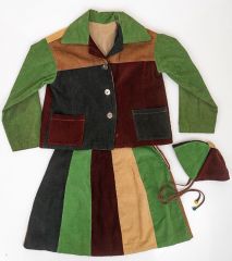 Wonderful Color Block Corduroy Girls Ensemble