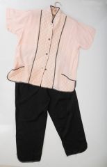 Vintage Fifties Pink & Black Satin Pajamas