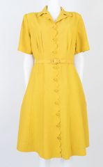 Bold Yellow 1940s Dress