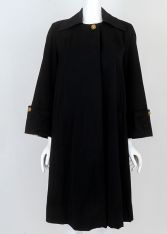 1940s Black Gabardine Swing Coat