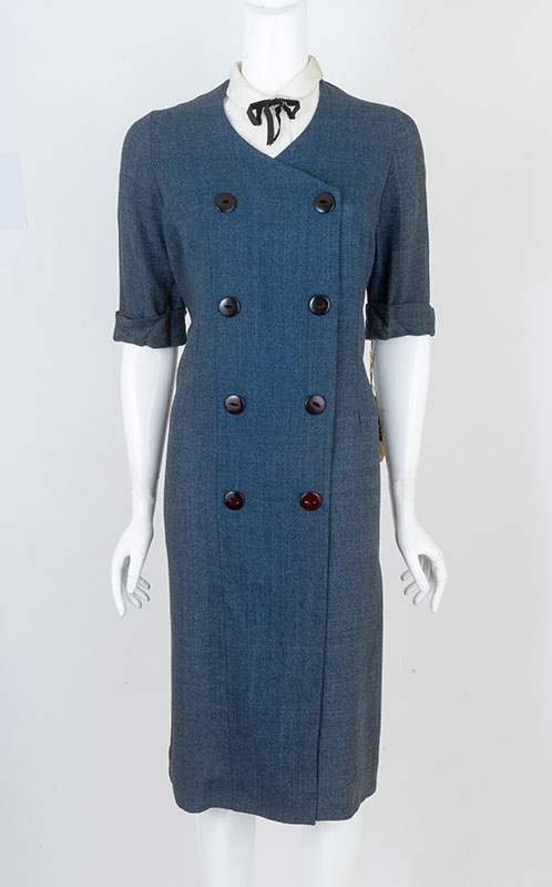 1950s Gabardine Sheath Dress