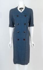 1950s Gabardine Sheath Dress
