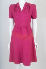 Shocking Pink 1930s Crepe Dress